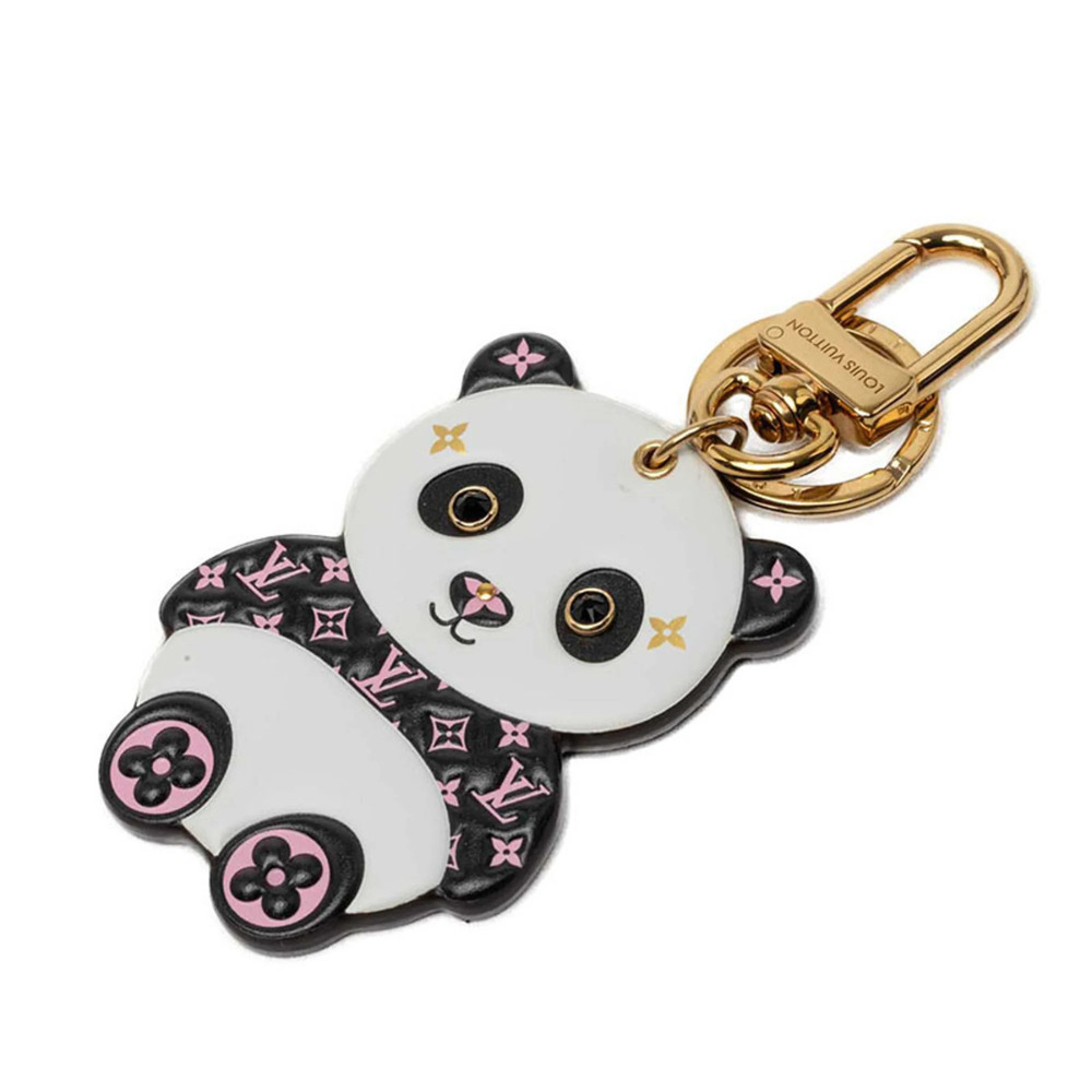 Louis Vuitton Portefeuille LV Panda Keychain Charm M00993 White Black Pink Le...